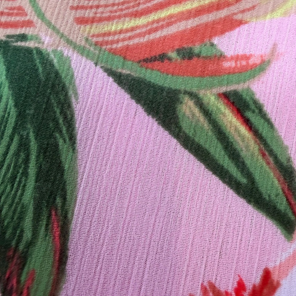 J. Jill Tropical Paradise Floral Lightweight Chiffon Tunic Blouse XSP NEW Resort - Picture 15 of 15